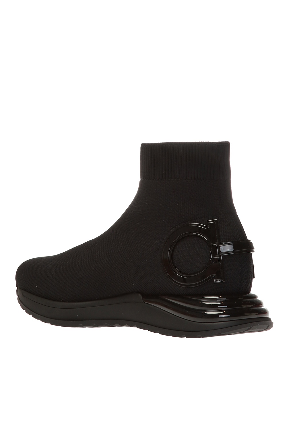 スニーカー FERRAGAMO Black Cosma Sock High-Top Sneakers Woman FERRAGAMO Cosma Sock High-top Sneakers - POIZON